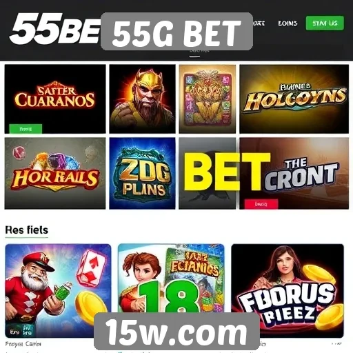 Variedade de jogos oferecidos pelo 55G BET