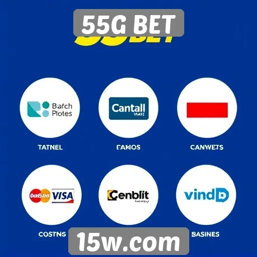 Métodos de pagamento disponíveis na 55G BET